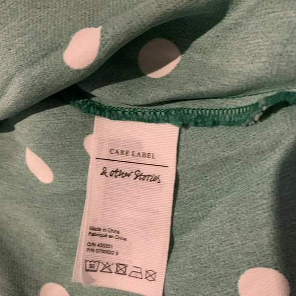 Anthropologie And other stories green polka dot maxi skirt 4 EUC - Picture 6 of 6